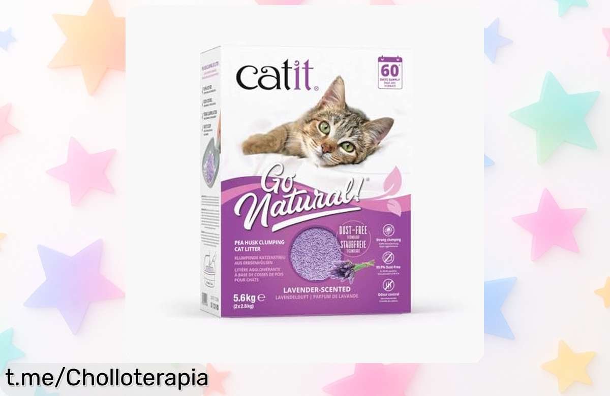 Arena aglomerante Catit Go Natural con lavanda: ¡adiós olores y suciedad! Aprovecha el precio rebajado por tiempo limitado, tu gato te lo agradecerá.