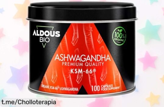 Ashwagandha KSM 66 ecológica con máxima dosis de 600 mg para 100 días, ¡ofertón rebajado! Aumenta tu energía y ánimo ahora mismo antes que se agote.