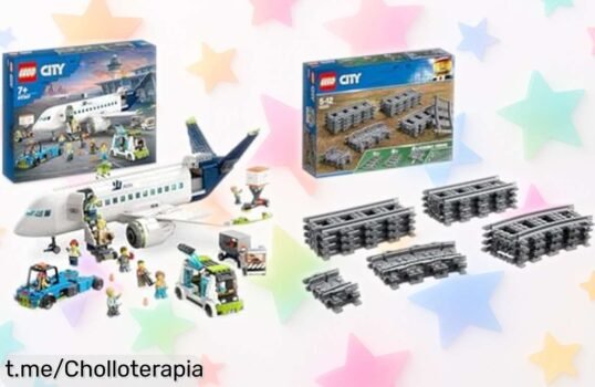 Asombroso avión de pasajeros LEGO City con 9 minifiguras y vías flexibles, ¡rebajado a un precio loco que no volverás a encontrar! Disfruta creando aventuras sin fin ya mismo.