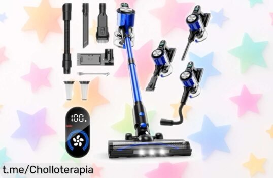 Aspiradora sin cable con 3 modos y 60 minutos de autonomía, ahora a un precio loco ¡No pierdas este super chollo para tener tu hogar impecable ya!