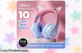 Auriculares inalámbricos con brillo RGB y orejas de gato, ¡súper chollo que no puedes dejar pasar! Siente la música y los juegos como nunca a un precio que vuela. Consíguelos ya antes de que se agoten.