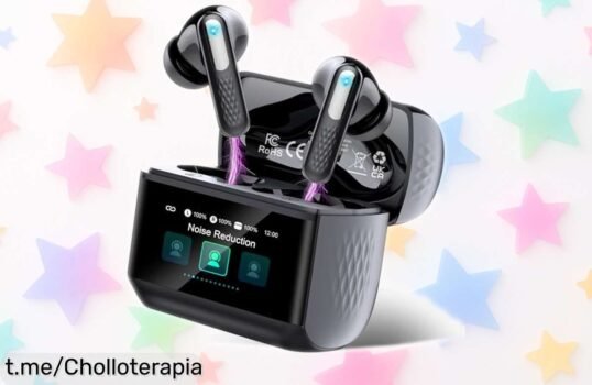 Auriculares inalámbricos con cancelación de ruido y pantalla táctil LED, ¡descuento increíble! Disfruta tu música todo el día y vive la experiencia única que te mereces.