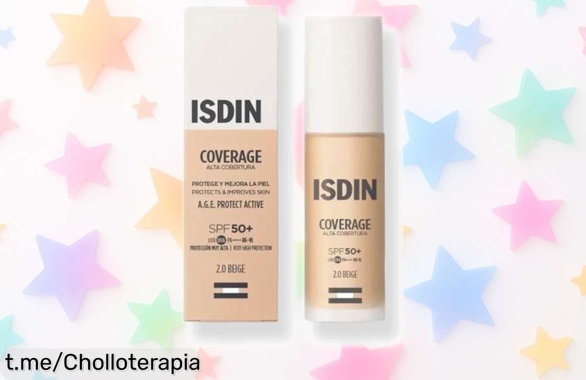 Base de maquillaje Coverage ISDIN SPF 50+ con descuentazo imperdible que cuida tu piel y realza tu belleza; ¡aprovéchalo antes de que se acaben y brilla cada día!