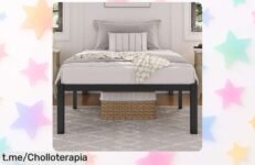 Bastidor de cama metálico Yaheetech completamente resistente y silencioso, ¡gran super chollo para liberar tu espacio! No te quedes sin él y duerme tranquilo, aprovecha esta oferta limitada.