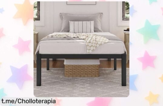 Bastidor de cama metálico Yaheetech completamente resistente y silencioso, ¡gran super chollo para liberar tu espacio! No te quedes sin él y duerme tranquilo, aprovecha esta oferta limitada.