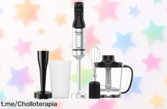 Batidora de mano Taurus con 1500W a precio rebajado que vuela, incluye accesorios para recetas perfectas y diseño ergonómico. ¡No te quedes sin la tuya y da chispa a tu cocina ya!