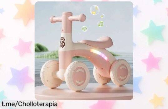 Bicicleta de equilibrio para bebé con 4 ruedas silenciosas y sistema anti-desplazamiento: ¡descuento brutal que no puedes dejar escapar, hazlo feliz ya!