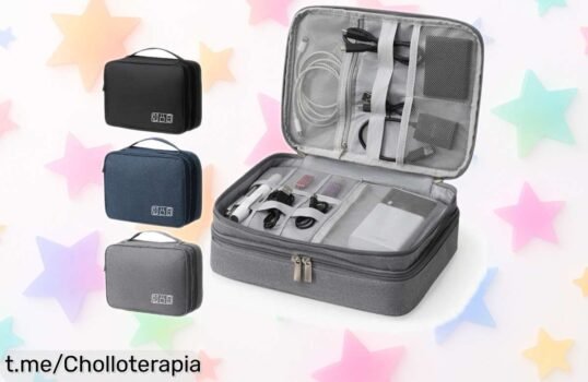 Bolsa digital multifuncional para cables y accesorios electrónicos con precio rebajado, no dejes escapar este super chollo que volará ¡hazte con la tuya ya y organiza tu vida!