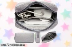 Bolsa organizadora de cables y electrónica con descuento brutal, ¡no pierdas más ni un cable! Aprovecha este súper chollo antes de que se agote, tus gadgets te lo agradecerán.