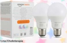 Bombilla led multicolor Amazon Basics, controla el color desde tu móvil y crea magia en casa. ¡Rebajada a precio loco! No te quedes sin ella, la oportunidad vuela rápido.