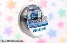 Bombilla para faros delanteros Philips WhiteVision con luz blanca intensa, super chollo rebajado que ilumina tus caminos y cuida de ti en cada viaje. ¡No te lo pierdas!