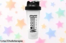 Botella mezcladora Warrior de 600 ml, perfecta para batidos sin grumos y segura. ¡No te pierdas este super chollo por tiempo limitado! ¡Haz que cada sorbo cuente!