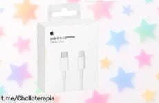 Cable Apple original USB-C a Lightning 2 m con carga rápida de 20W, super chollo que te asegura tranquilidad y conexión al instante. ¡Hazlo tuyo ya antes de que desaparezca!