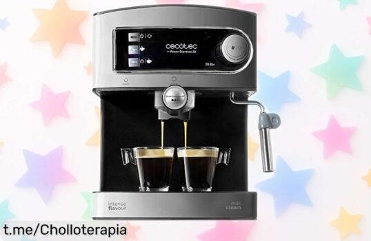 Cafetera express manual Cecotec con 20 bares y vaporizador: ¡disfruta el café de tus sueños a un precio rebajado, date prisa que se agotan y lleva la cafeteria a casa!