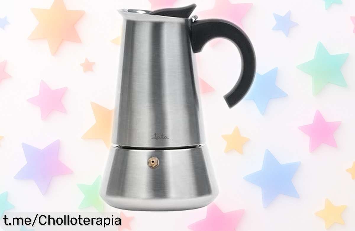 Cafetera italiana Jata CAX104 en acero inoxidable, súper resistente y multiuso: ¡aprovecha este ofertón para saborear el mejor café a un precio loco antes de que se acabe!