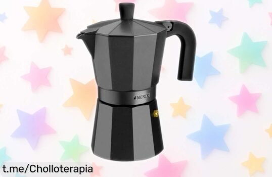 Cafetera italiana Monix Vitro Noir para 9 tazas con descuentazo irresistible: saborea un café delicioso y práctico, ¡aprovéchala antes de que desaparezca!