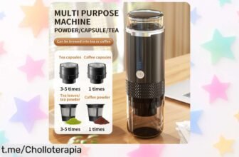 Cafetera portátil eléctrica para café en polvo y cápsulas a precio loco, ¡sólo hoy con descuento brutal! Cada sorbo trae una sonrisa, no dejes pasar este super chollazo.