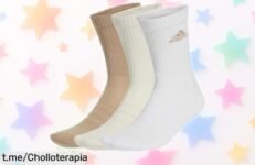 Calcetines adidas unisex, 3 pares con soporte extra; súper resistentes y cómodos. ¡Aprovecha este super chollo rebajado para cuidar tus pies hoy mismo!