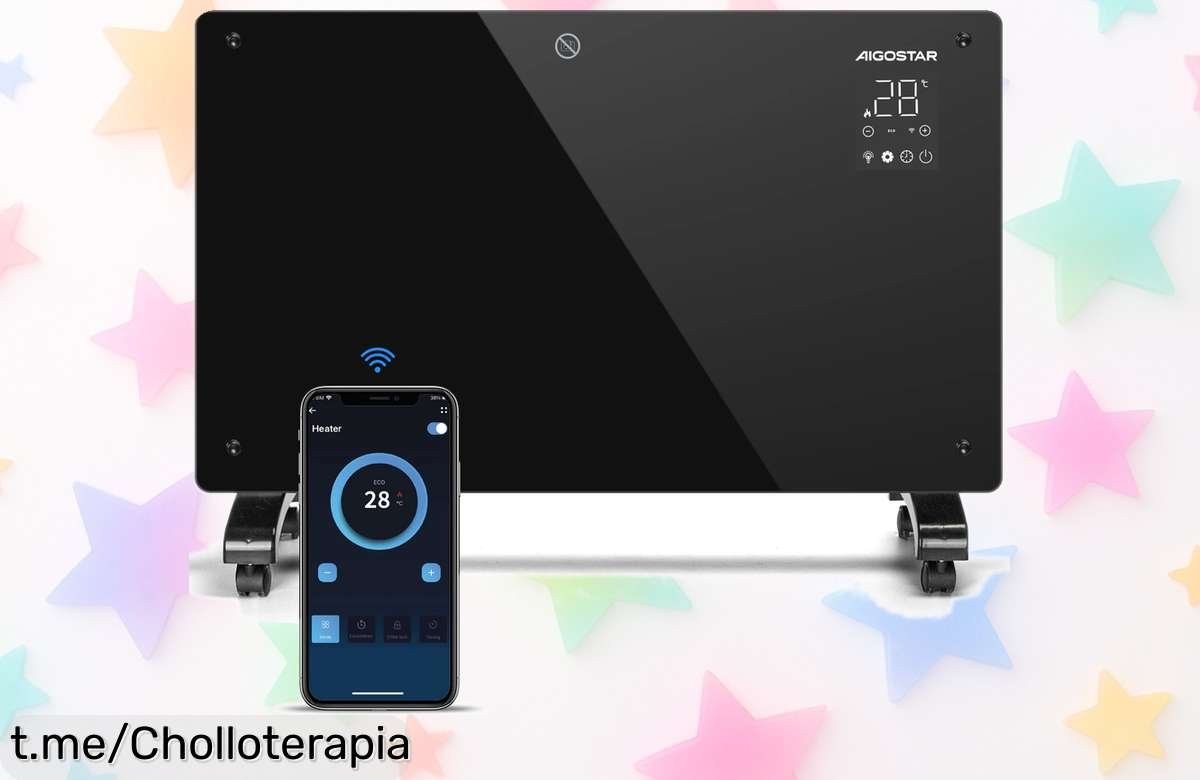 Calefactor eléctrico Aigostar, tu aliado para el frío con wifi y pantalla táctil. ¡Aprovecha este super chollo y calienta tu hogar ya!
