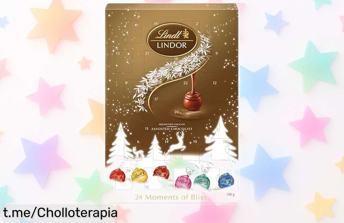 Calendario de Adviento Lindt con 24 deliciosos chocolates suizos a un precio rebajado, ¡no dejes pasar la oportunidad y endulza tu Navidad ya!