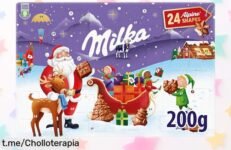 Calendario de adviento Milka con 24 chocolates cremosos, ¡precio rebajado que vuela! Haz mágica tu Navidad y sorpréndete cada día.