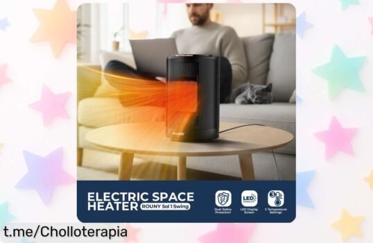 Calentador eléctrico portátil ROUNY: aprovecha el descuento brutal y calienta tu espacio en segundos, ¡date prisa que vuelan y no querrás quedarte tiritando!
