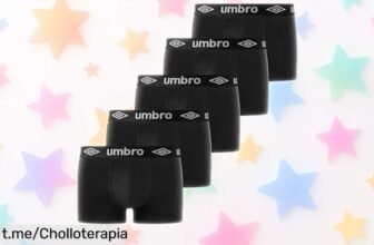 Calzoncillos Umbro de algodón en paquete de 5, disfruta del super chollo y siéntete cómodo todo el día sin complicaciones, ¡no te lo pierdas!