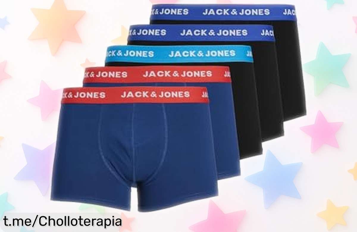 Calzoncillos boxers Jack & Jones con diseño ligero a precio rebajado, ¡un ofertón que te da libertad total! No dejes pasar esta oportunidad única y siéntelo hoy mismo.