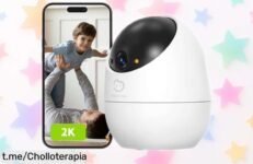 Cámara de interior 2K con vista 360° a precio loco, ideal para cuidar tu hogar y mascotas. ¡No te quedes sin esta oferta irrepetible que te dará tranquilidad!