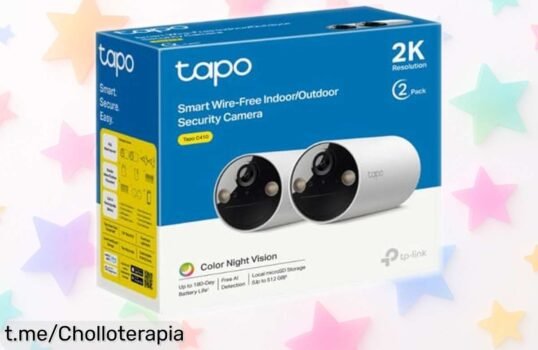 Cámara de seguridad Tapo C410 con visión nocturna en 2K, ¡un chollazo que no puedes dejar escapar para proteger a tu familia! Corre antes de que se agoten.