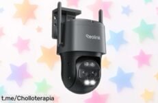 Cámara de vigilancia 4K con doble lente y Wi Fi 6 a precio reventado, vistas nítidas día y noche. Tu tranquilidad está a un clic: ¡aprovéchala antes que se agote!