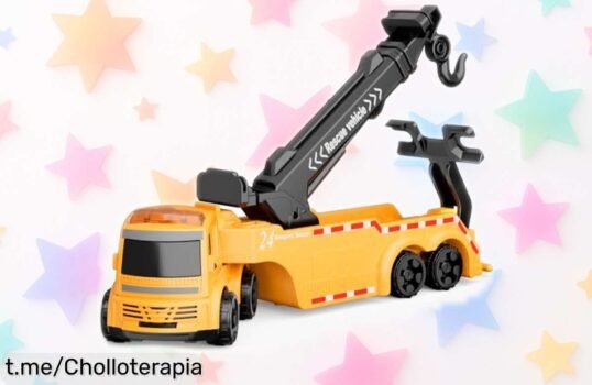 Camión de juguete con grúa giratoria GizmoVine, rebajado por tiempo limitado: un chollazo que hará sonreír a los peques mientras se divierten ¡no te lo pierdas ya!