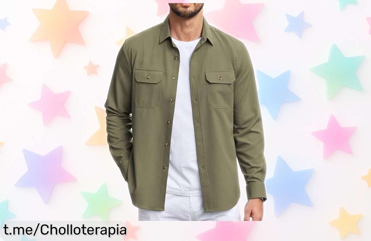 Camisa casual COOFANDY verde militar sin arrugas a precio rebajado: Lúcela ya y siente la diferencia antes de que se agote esta oportunidad única.