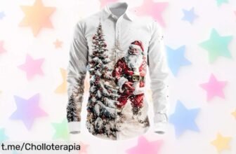 Camisa divertida de Navidad para hombre con estampado 3D a precio loco; ¡date prisa que vuelan y marca la diferencia estas fiestas!