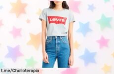 Camiseta Levi’s para mujer con logo batwing grande, estilo imbatible y forro polar ahora a precio rebajado: ¡Corre que vuelan y siente la energía de tu nuevo look!