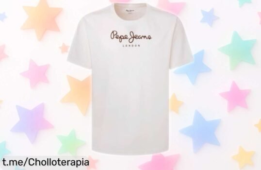 Camiseta Pepe Jeans para hombre con maxi logo, ¡rebajada a precio loco! Quedan pocas unidades y vuelven a subir. Consigue la tuya y marca estilo sin complicaciones ya mismo.