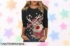Camiseta de Navidad para mujer con manga 3/4, estampados divertidos y descuento brutal: ¡brilla estas fiestas antes que te quedes sin la tuya!