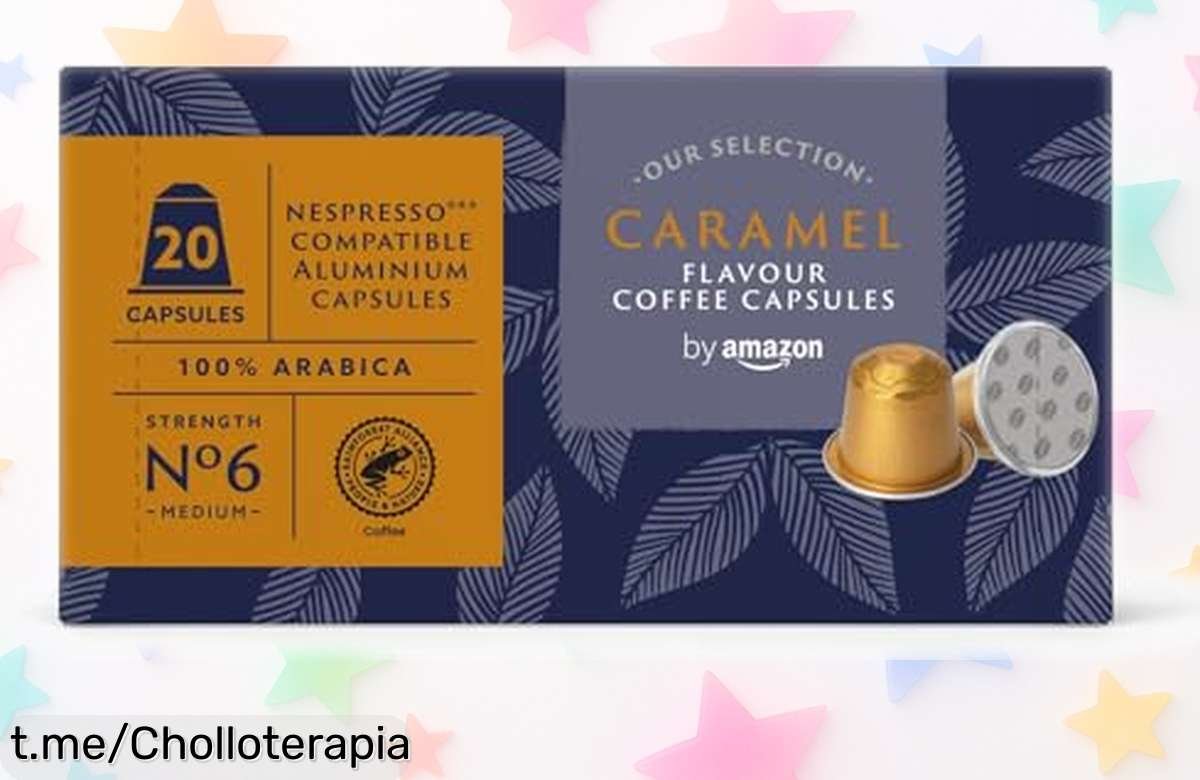Cápsulas de café con sabor a caramelo by Amazon: ¡20 unidades a un precio rebajado que no podrás creer! Disfruta cada sorbo y endulza tu día como nunca antes.