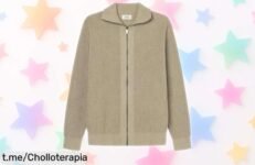 Cardigan básico Springfield en arena con caída de precio brutal, ¡el chollo perfecto para renovar tu estilo antes de que volar! No te quedes sin él.