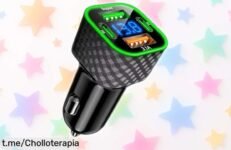 Cargador de coche súper rápido con pantalla digital y 4 puertos: aprovecha este chollazo que vuela y carga todos tus dispositivos al máximo, ¡no te lo pierdas!