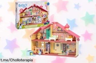 Casa de juguete Bluey con 4 habitaciones y figura articulada, ¡un super chollo que hará volar la imaginación de tus peques! Consíguela antes de que se agote.
