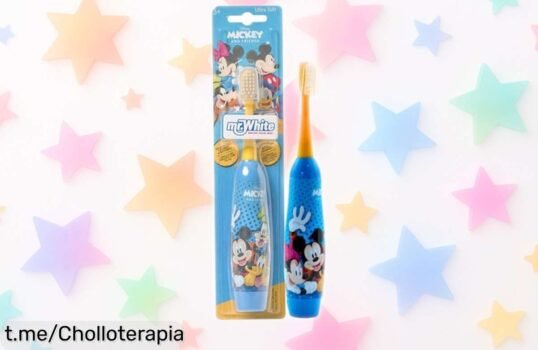 Cepillo de dientes a pilas Disney Mickey Mouse con tecnología pulsar, oferta rebajada para que la sonrisa feliz brille ¡No te quedes sin el tuyo!