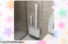 Cepillo de inodoro colgante fácil de limpiar, ideal para un baño impecable a precio rebajado. ¡No te lo pierdas, que vuela esta oferta única!