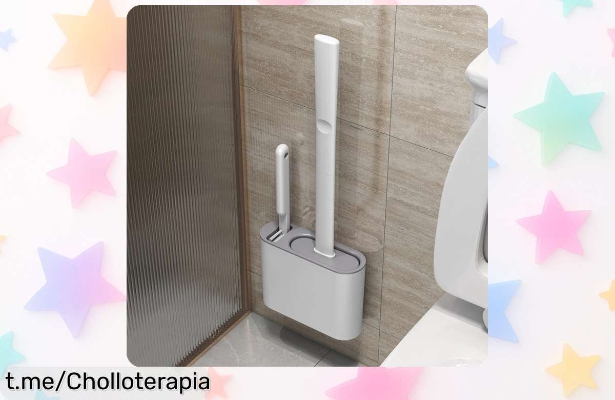 Cepillo de inodoro colgante fácil de limpiar, ideal para un baño impecable a precio rebajado. ¡No te lo pierdas, que vuela esta oferta única!