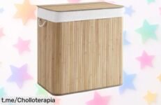 Cesta de lavandería SONGMICS con 3 compartimentos ¡super chollo para organizar tu ropa! Aprovecha esta oferta antes que sea tarde y haz la vida más fácil en casa.