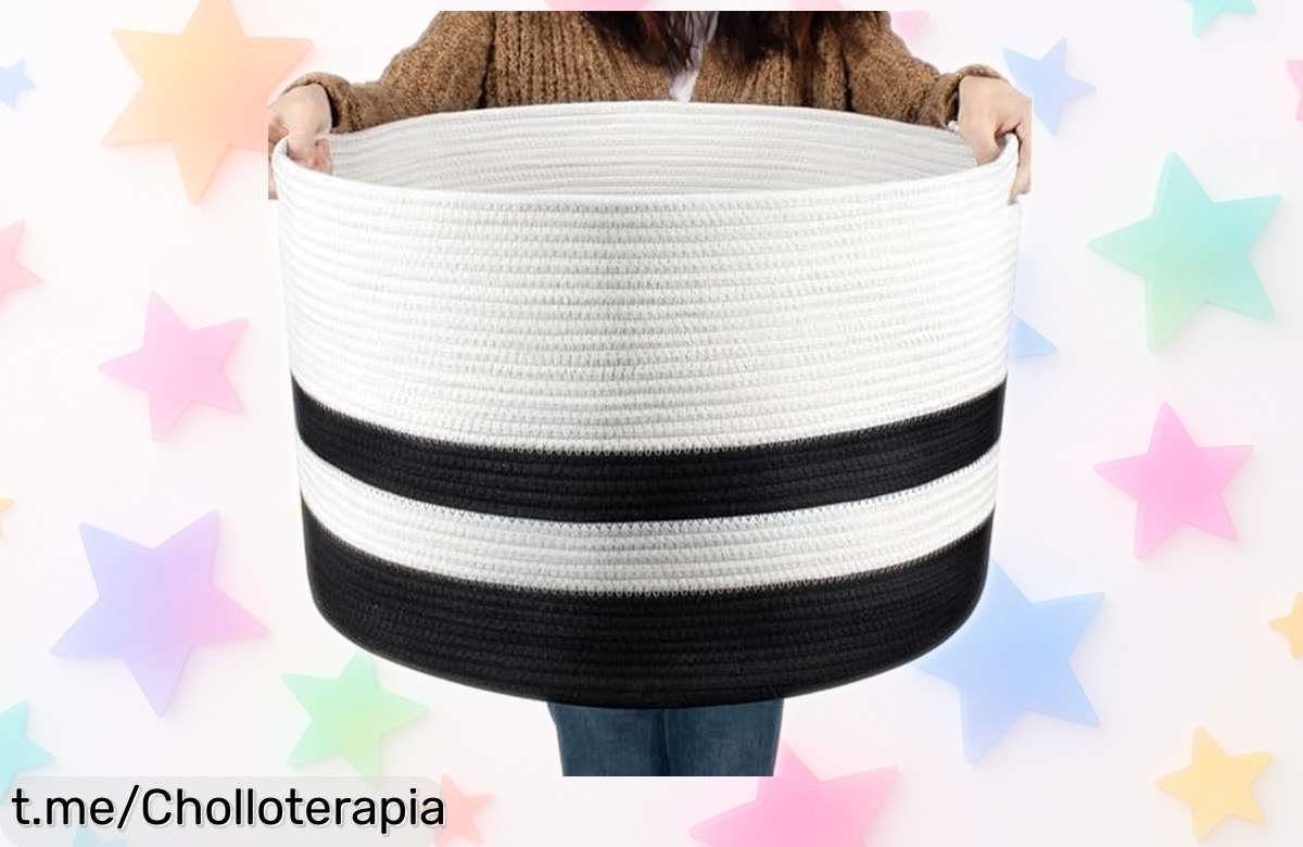 Cesto de ropa sucia COSYLAND con asas resistentes y diseño moderno, ¡super chollo que hará tu vida más fácil a un precio rebajado! No te lo pierdas, llévatelo ya.