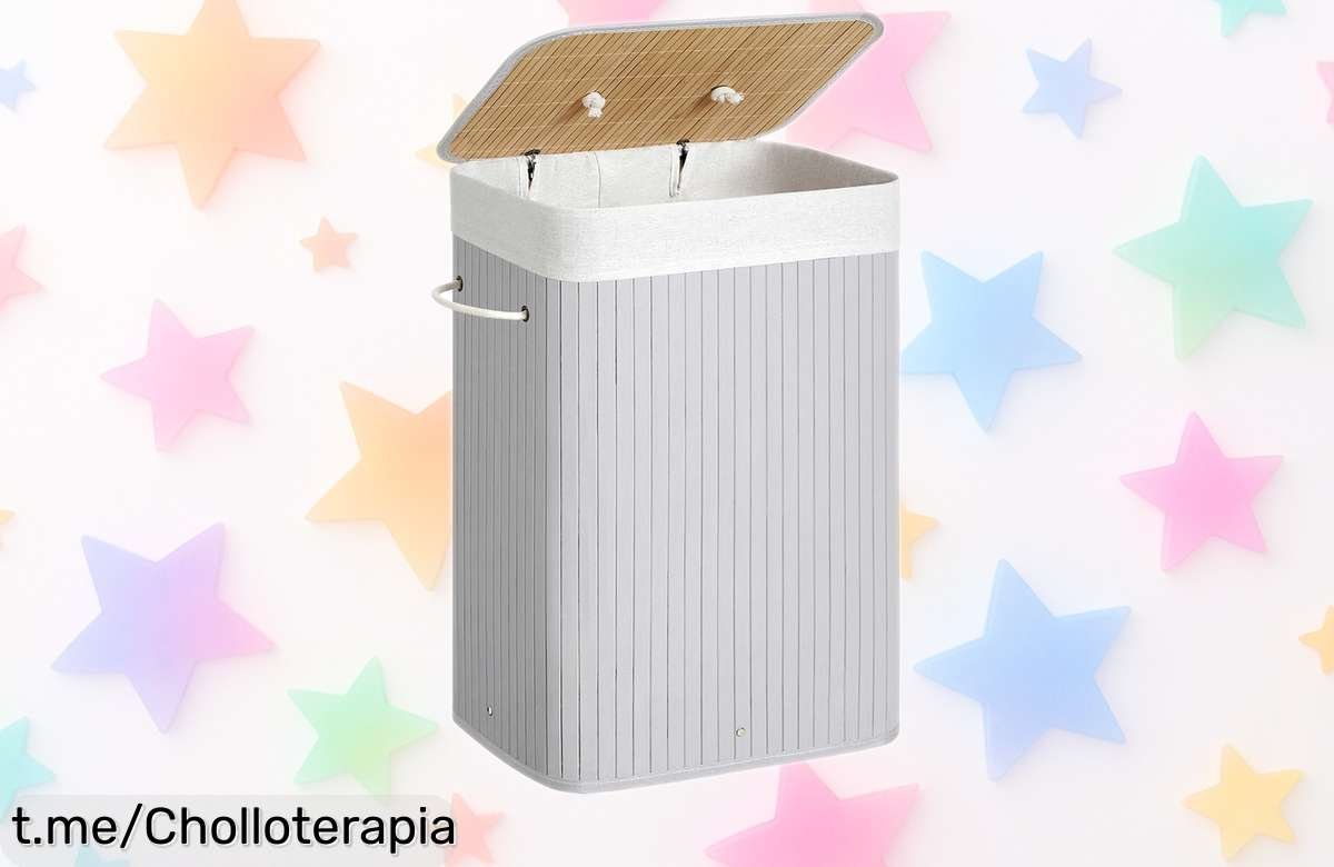 Cesto de ropa sucia SONGMICS con tapa y 72 L que se pliega fácil ¡Aprovecha el precio loco y deshazte del lío en casa hoy o te quedas sin!