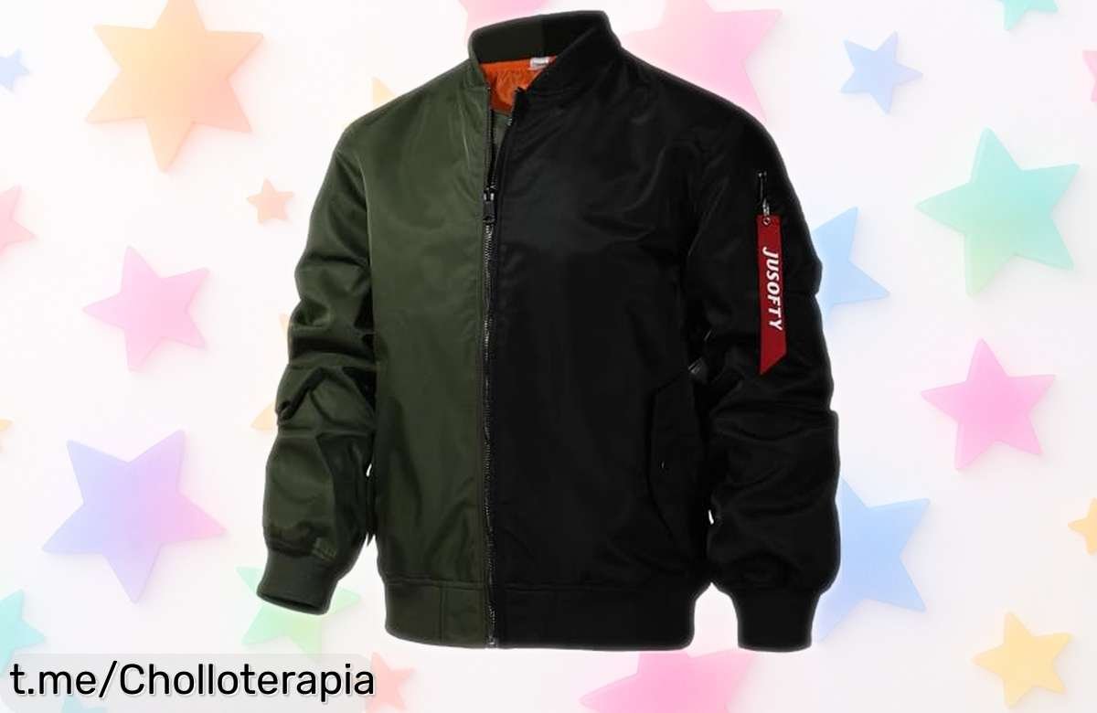 Chaqueta bomber ligera GOLYOY, estilo retro y prácticos bolsillos ¡Super chollo con precio rebajado a punto de desaparecer! No te quedes sin la tuya antes que sea tarde.