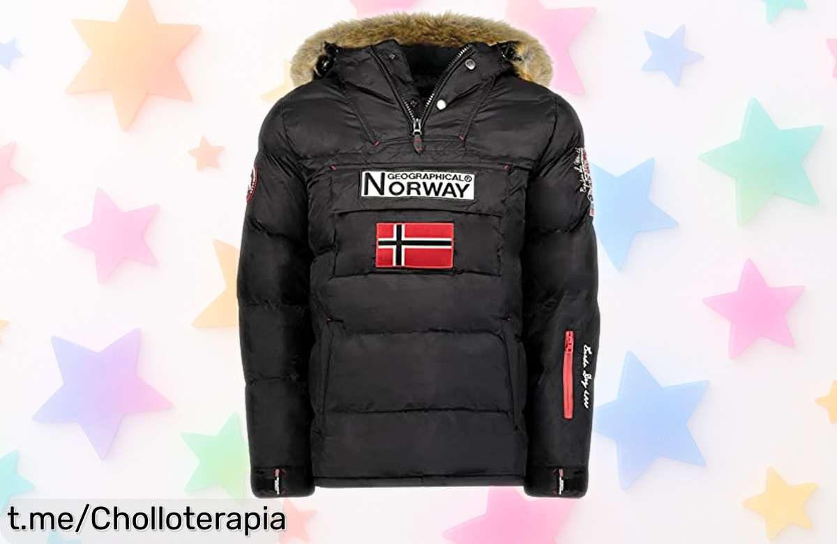 Chaqueta de hombre Geographical Norway BOKER en negro: estilo eterno, material resistente y precio rebajado que no podrás dejar escapar, ¡consíguela ya y luce imbatible!