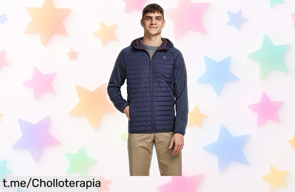 Chaqueta híbrida Jack & Jones, diseño resistente y mangas para cualquier clima a precio rebajado. ¡No dejes pasar este super chollo y dale un giro genial a tu look ya!